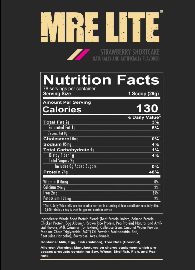 Redcon1 MRE LITE 5 Pound (78 Serving), Strawberry Shortcake Protein